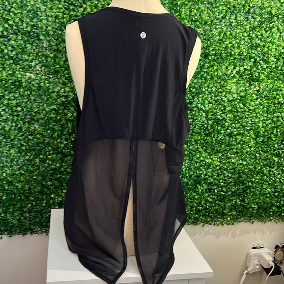High Neck Racer Back Tank, Half Split Hem - Picture 2 of 4